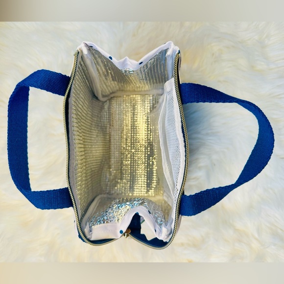 Kate Spade Blue and White Polka Dot Cherry Lunch Bag - Picture 6 of 8